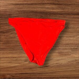 NWT Skims Recycled Swim High Leg Bikini‎ Bottom Only BB-BRF-5667W Ruby Med